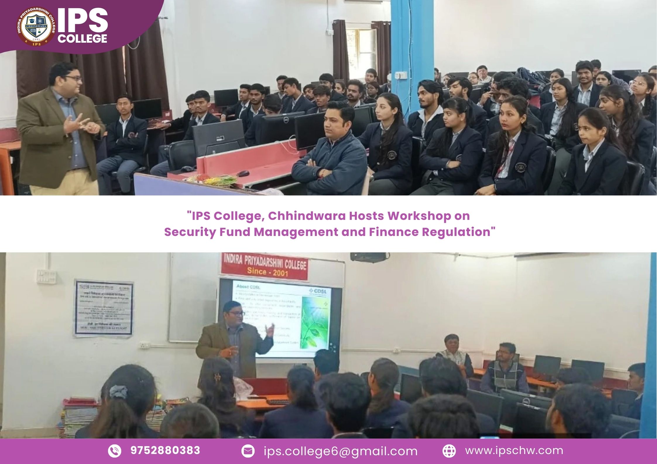 "IPS College, Chhindwara Hosts Workshop on Security Fund Management and Finance Regulation"